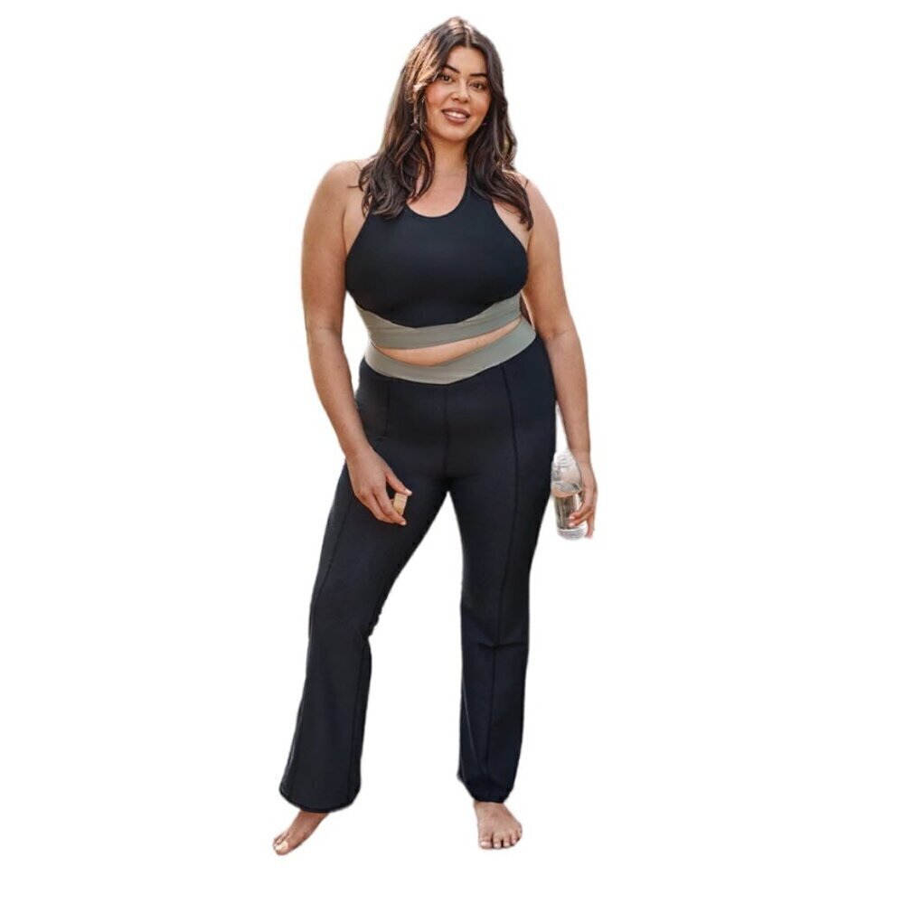 Summersalt The Cross-Waist Straight-Leg Leggings, NWT $95 Black Women’s Size 20